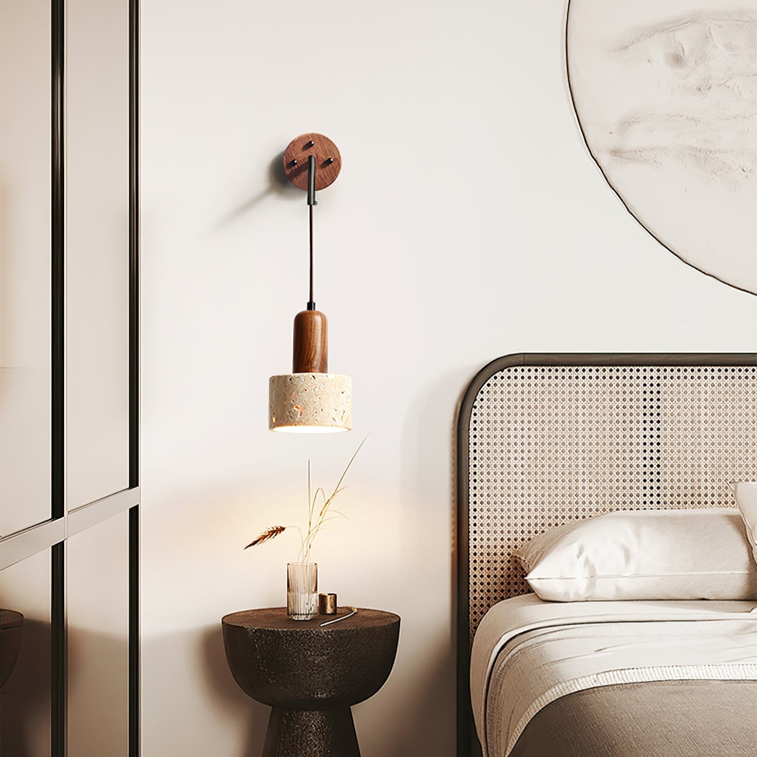 Eurynome - Travertine Dome Wall Light