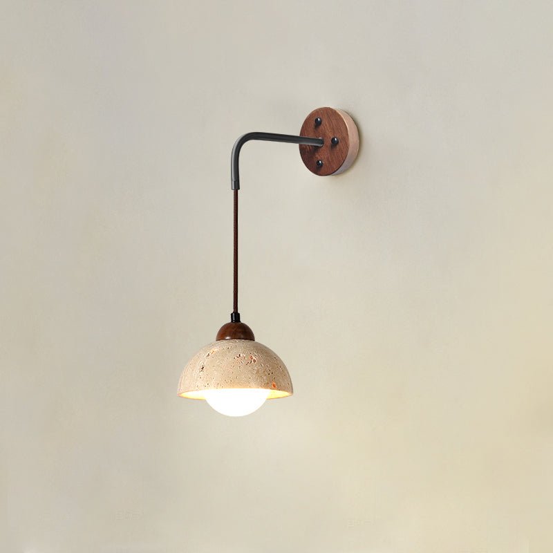 Eurynome - Travertine Dome Wall Light