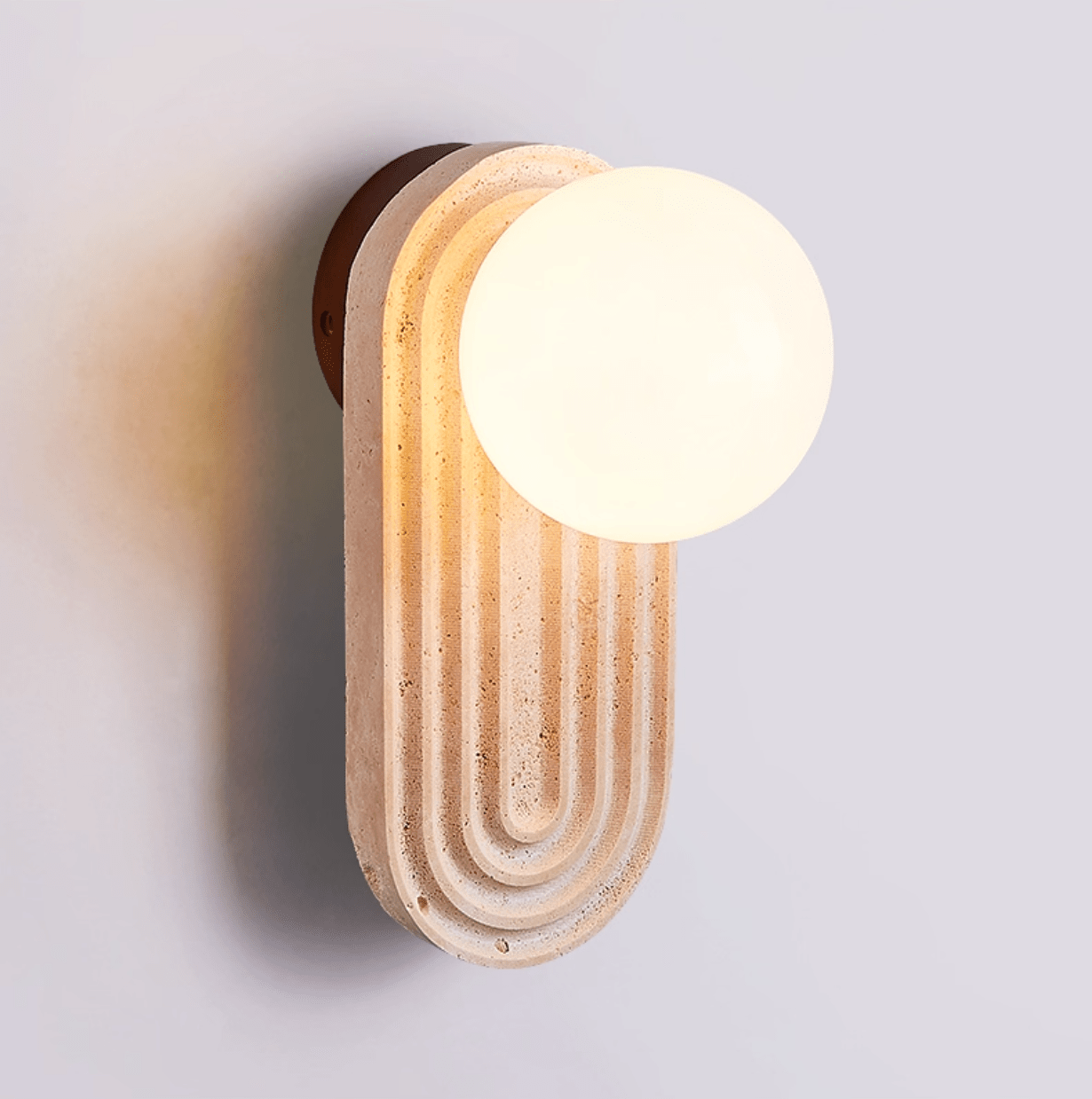 Nesaia - Grooved Travertine Wall Light