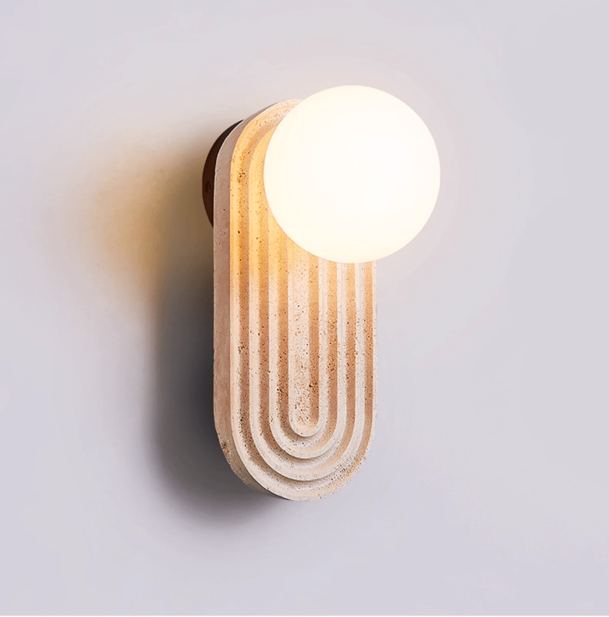 Nesaia - Grooved Travertine Wall Light