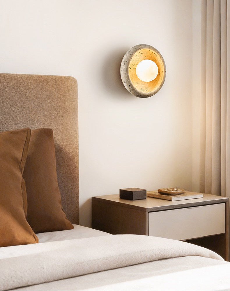 Doto - Curved Travertine Wall Light