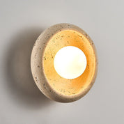Doto - Curved Travertine Wall Light