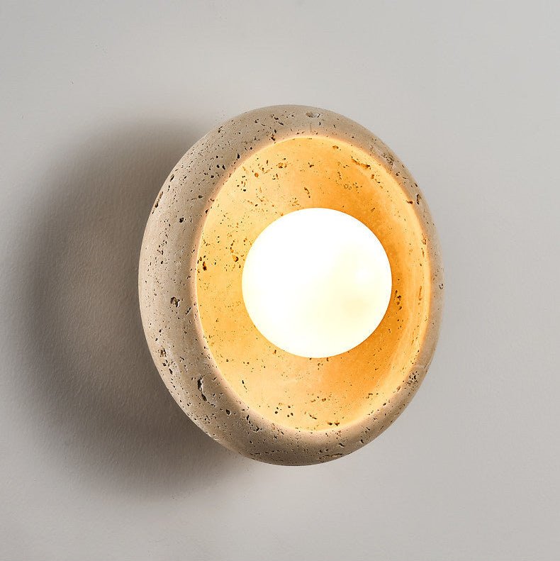 Doto - Curved Travertine Wall Light