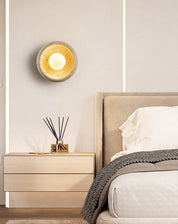 Doto - Curved Travertine Wall Light