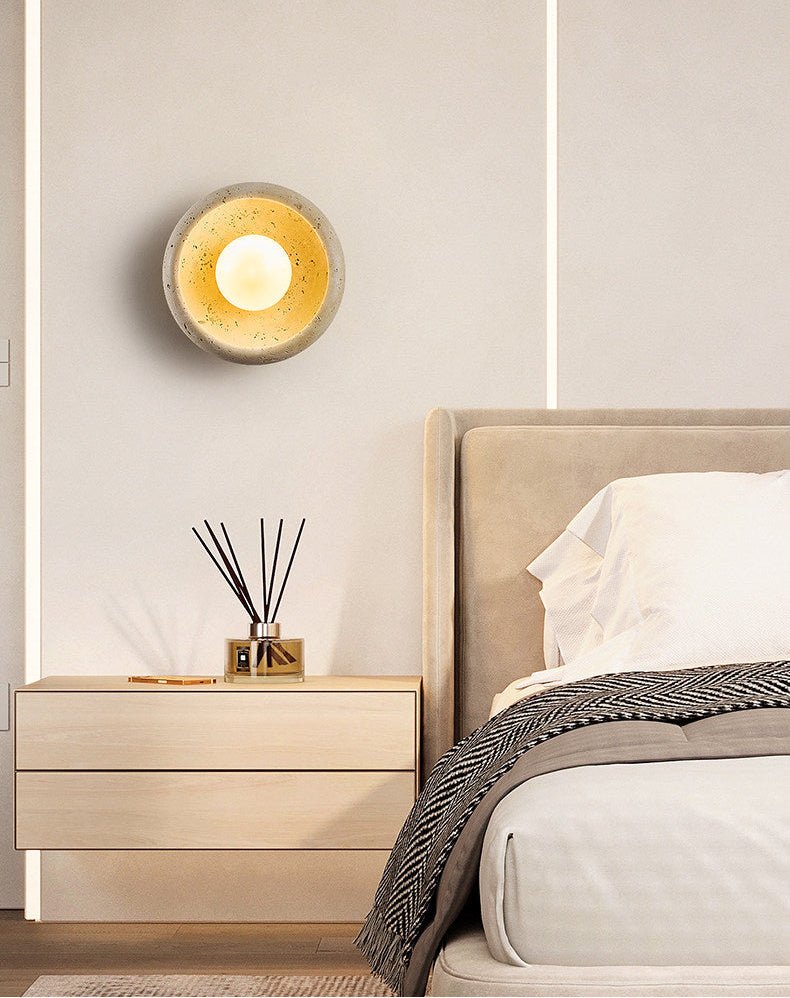 Doto - Curved Travertine Wall Light