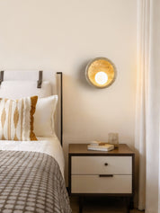Doto - Curved Travertine Wall Light