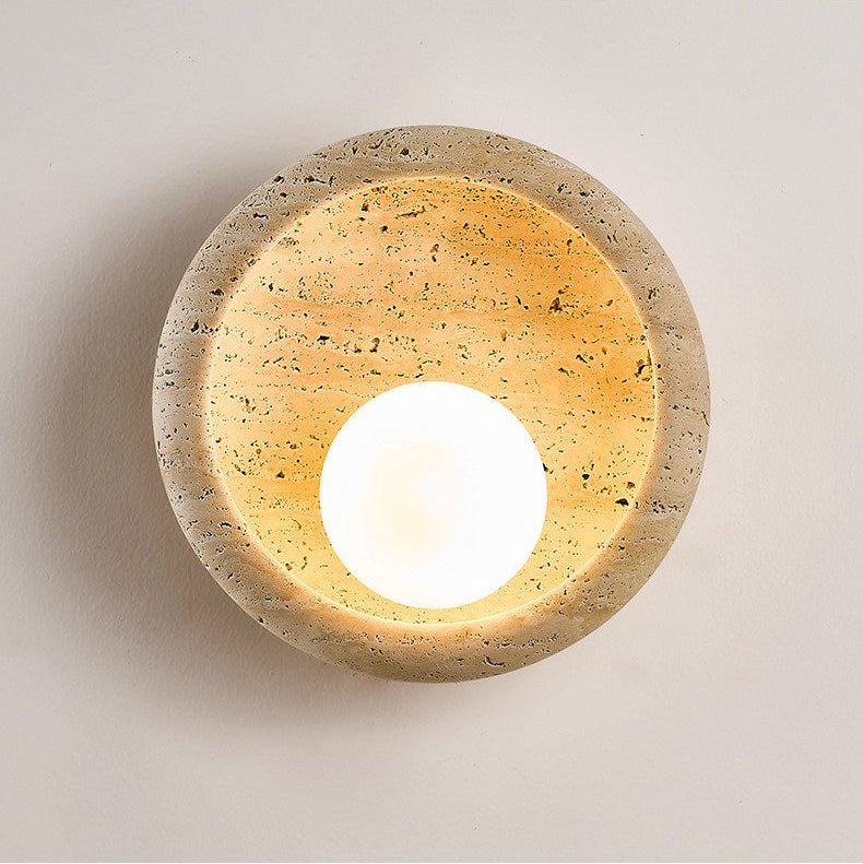 Doto - Curved Travertine Wall Light