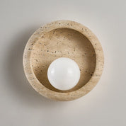 Doto - Curved Travertine Wall Light