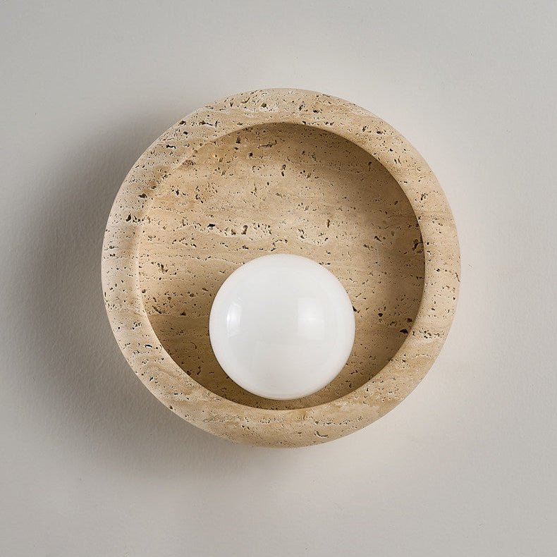 Doto - Curved Travertine Wall Light