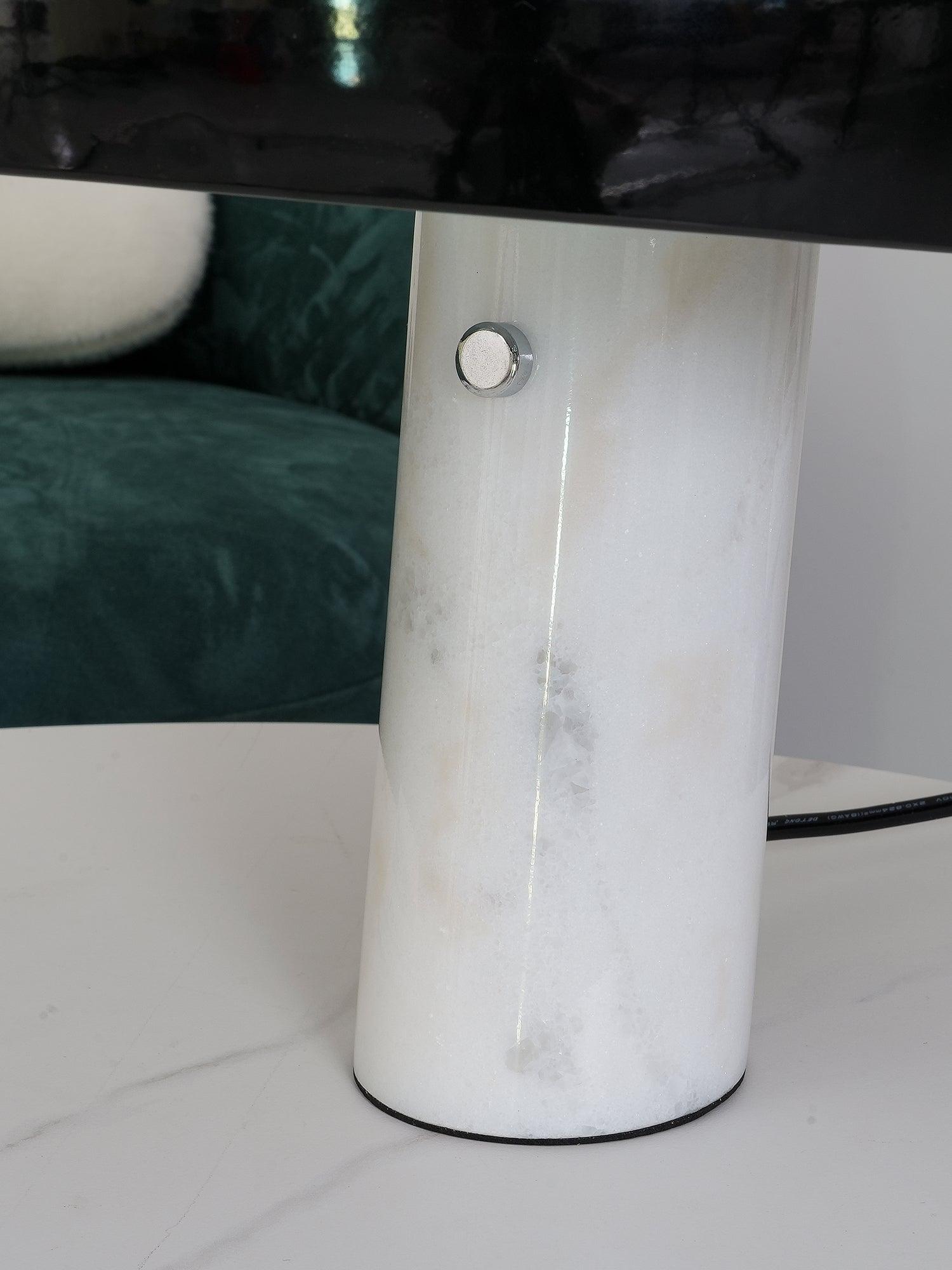 Iole - Carrara Marble and Glazed Metal Table Lamp
