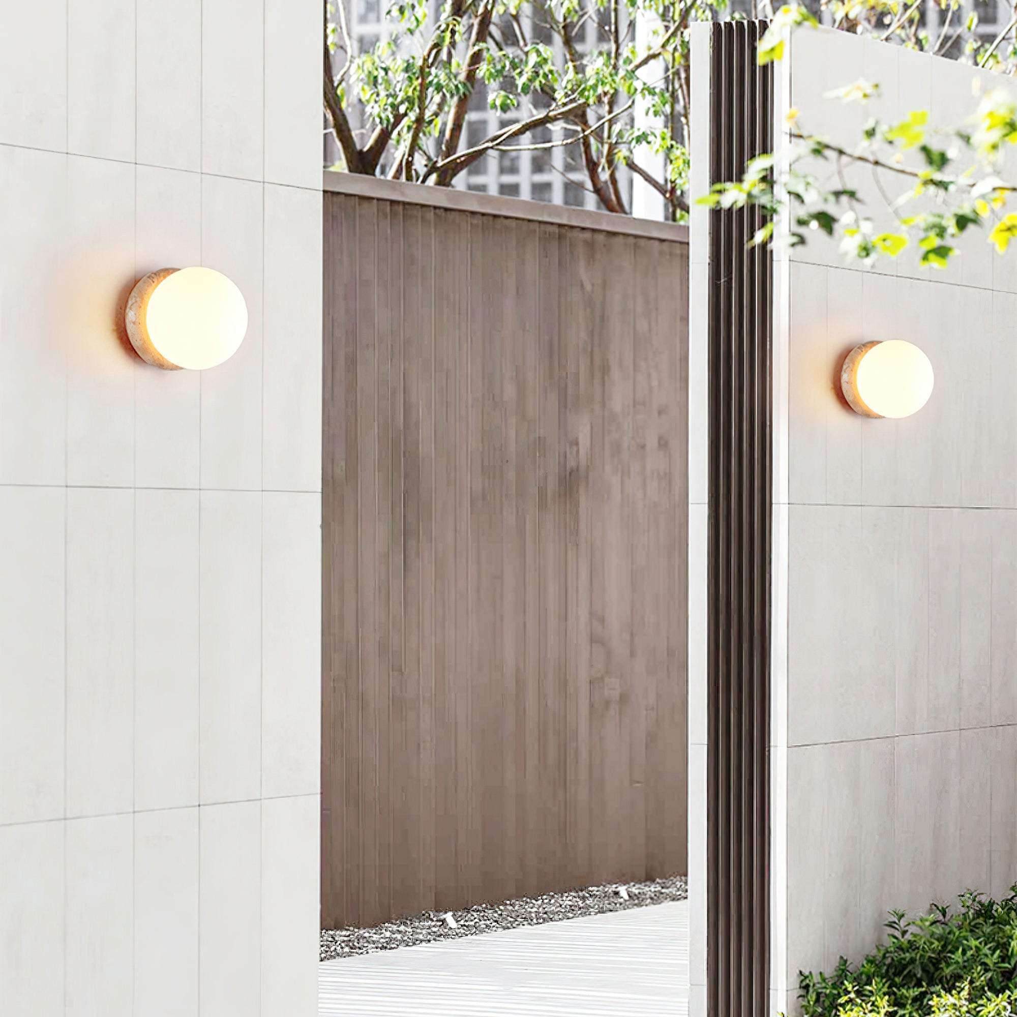 Triton - Hand-Polished Travertine Wall Light