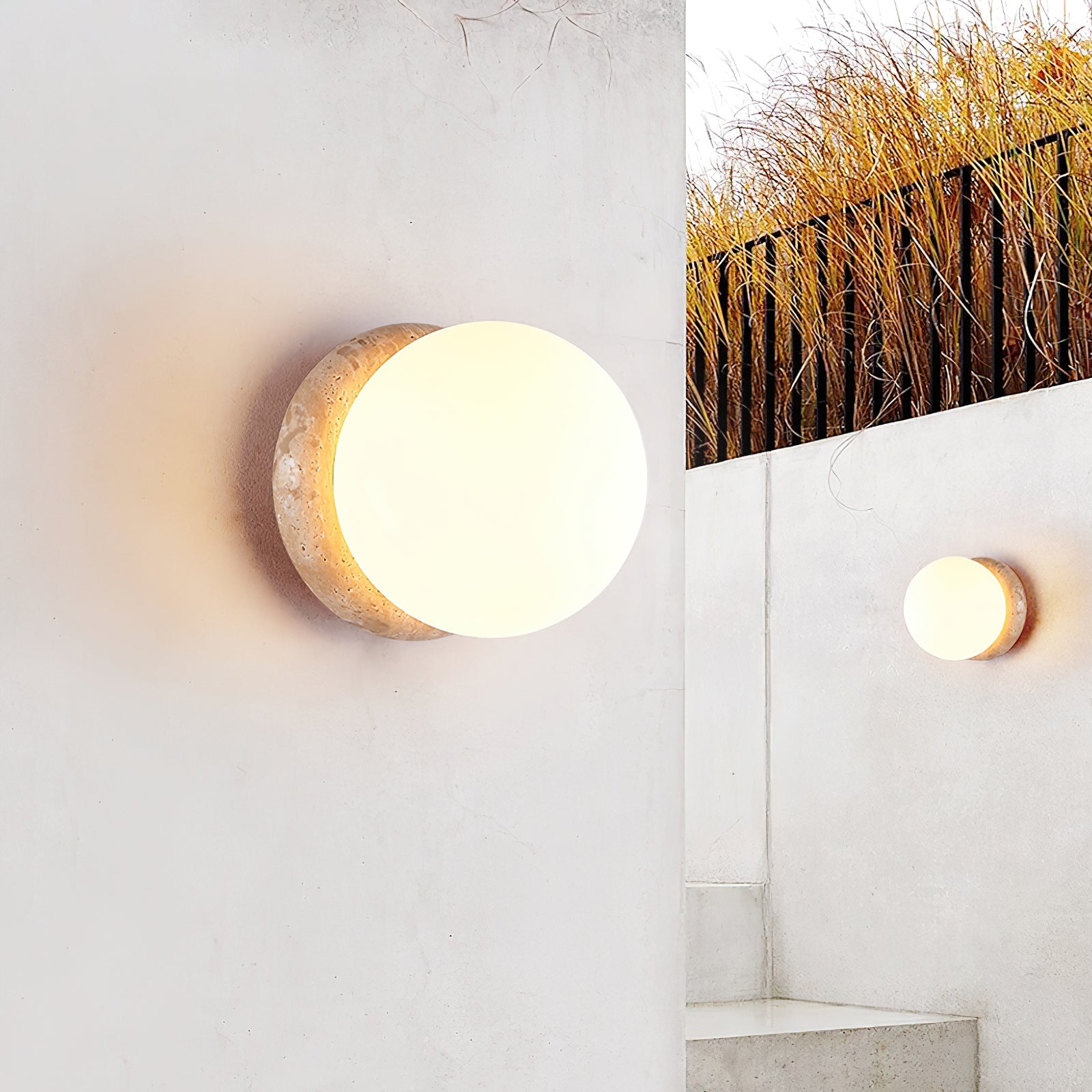 Triton - Hand-Polished Travertine Wall Light