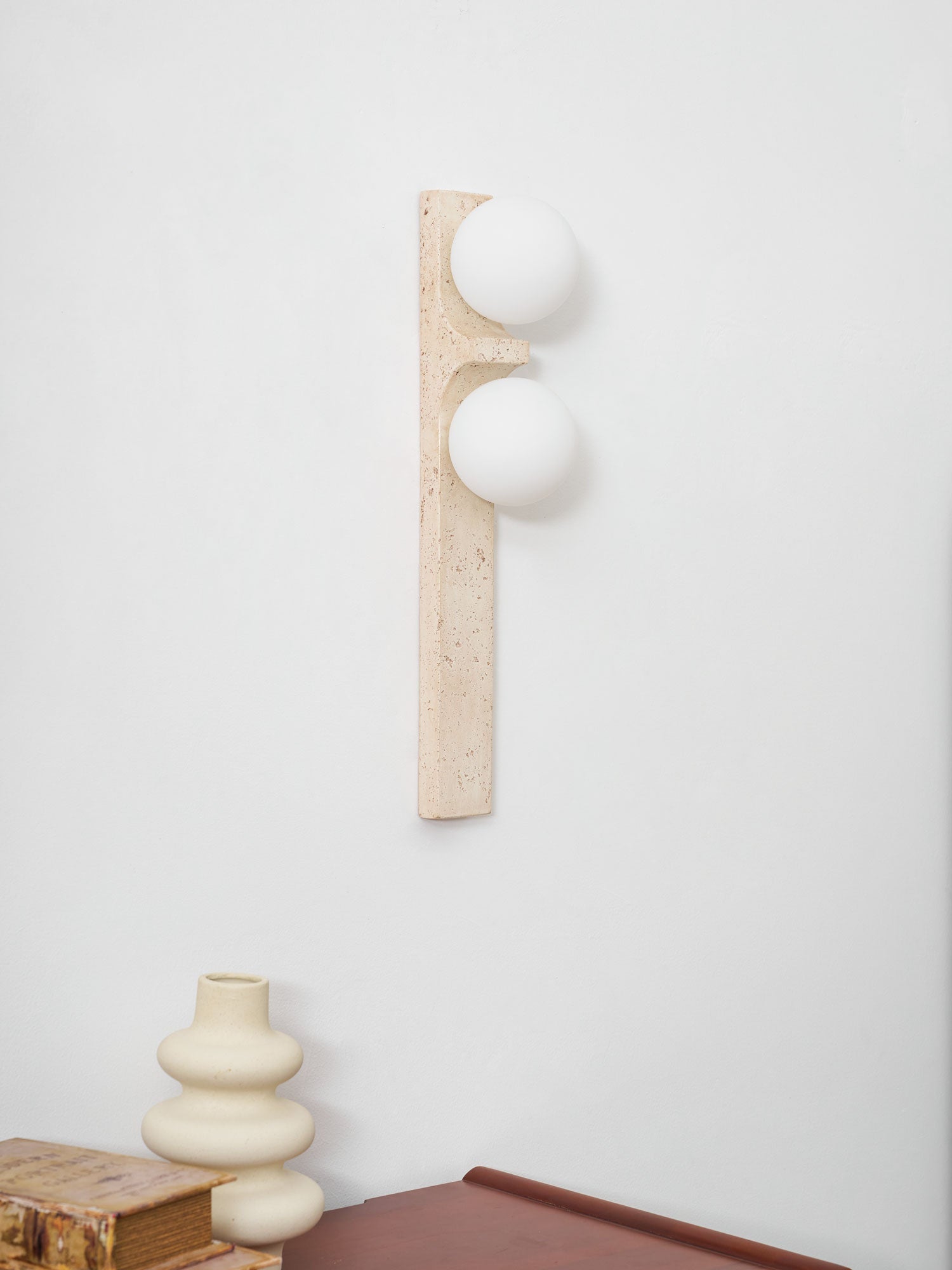 Taygete - Asymmetric Travertine Wall Sconce