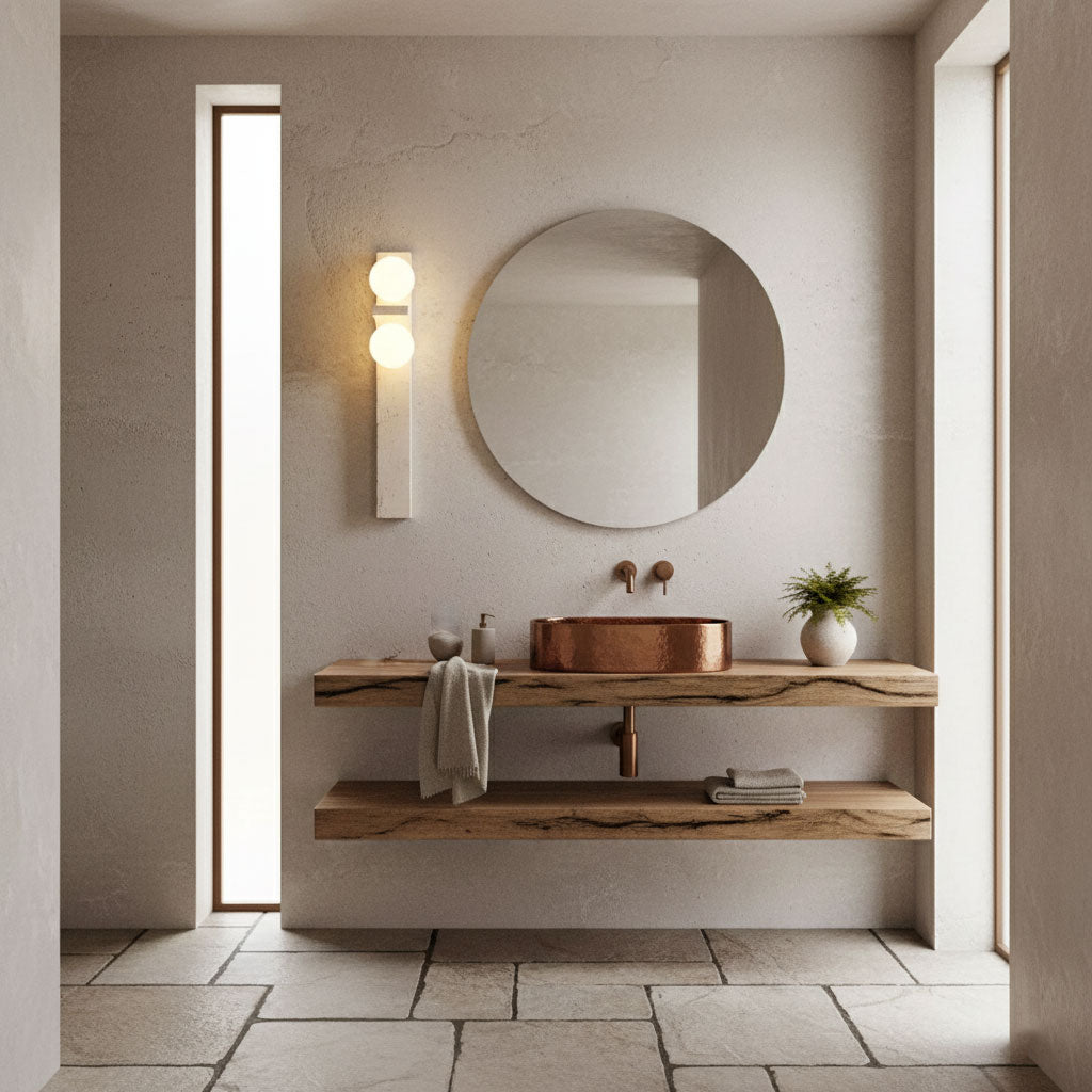Taygete - Asymmetric Travertine Wall Sconce