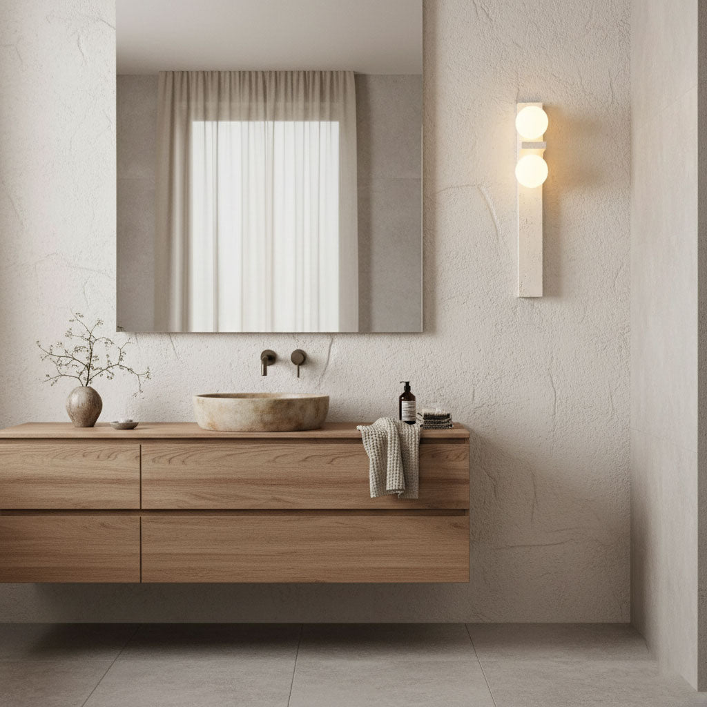 Taygete - Asymmetric Travertine Wall Sconce