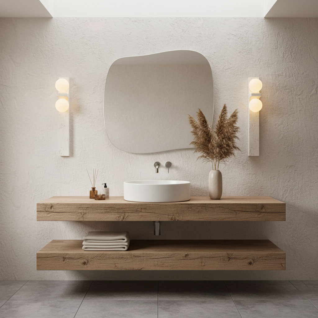 Taygete - Asymmetric Travertine Wall Sconce