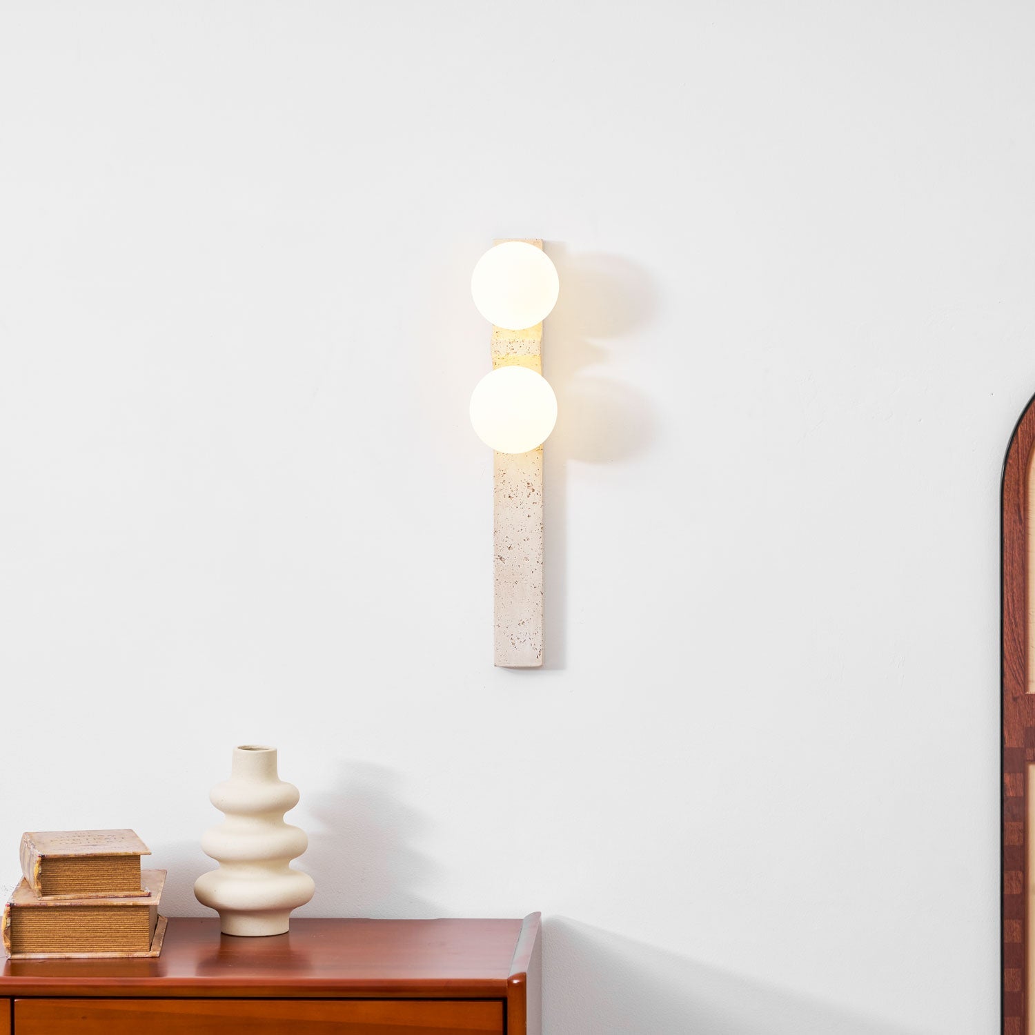 Taygete - Asymmetric Travertine Wall Sconce