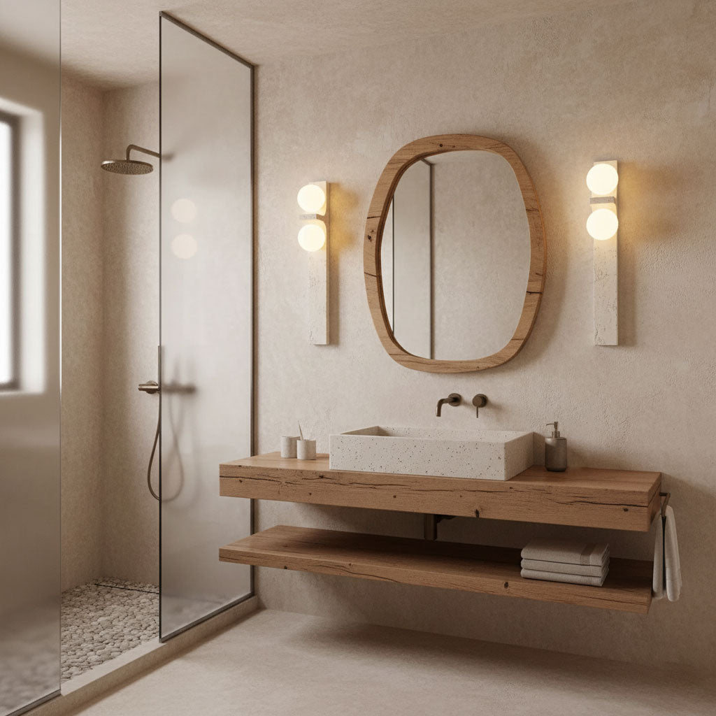 Taygete - Asymmetric Travertine Wall Sconce