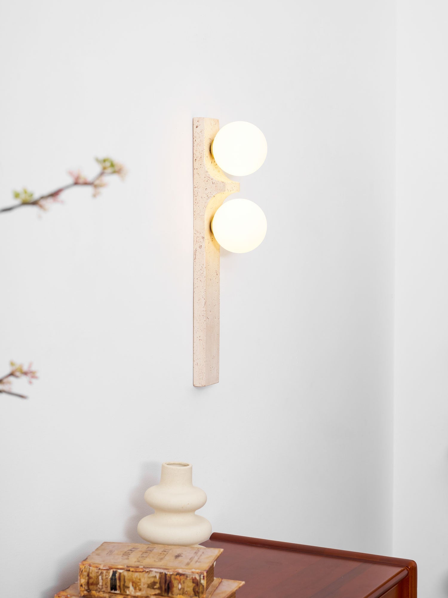 Taygete - Asymmetric Travertine Wall Sconce