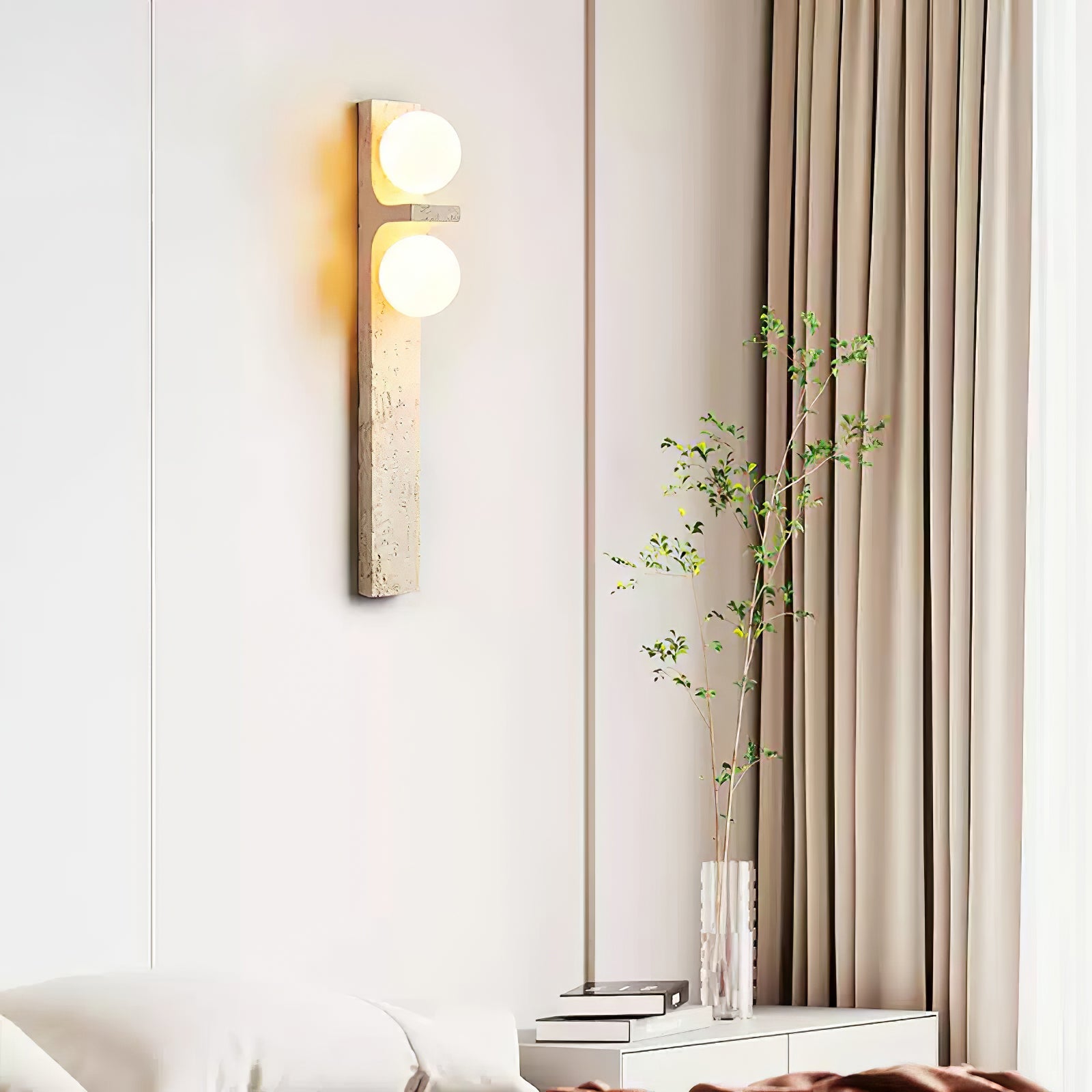 Taygete - Asymmetric Travertine Wall Sconce