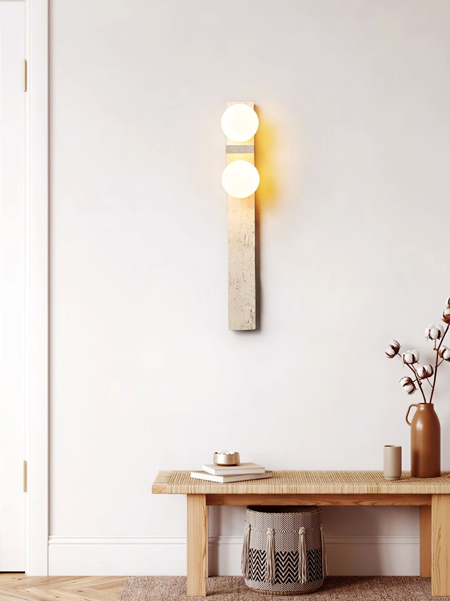 Taygete - Asymmetric Travertine Wall Sconce