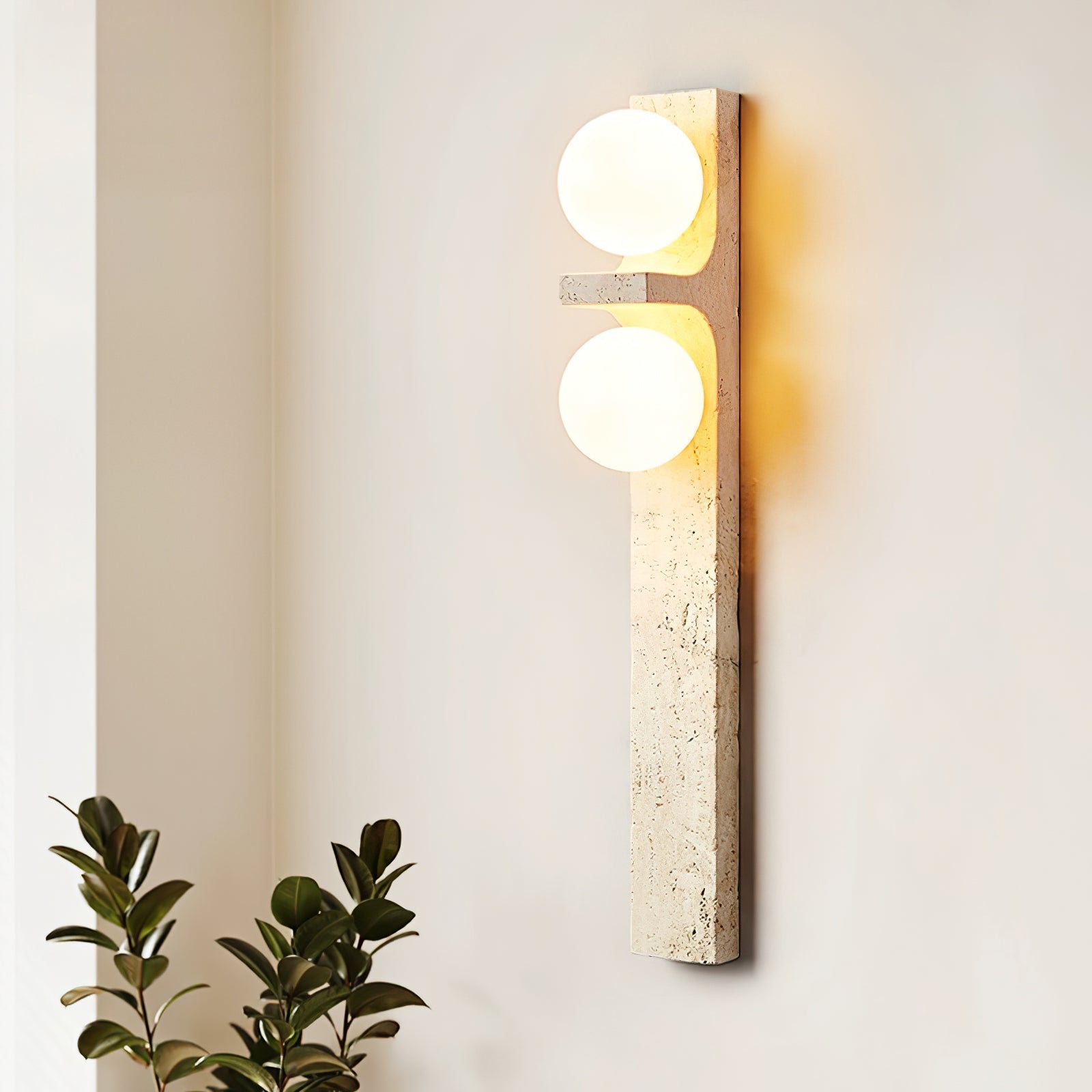 Taygete - Asymmetric Travertine Wall Sconce