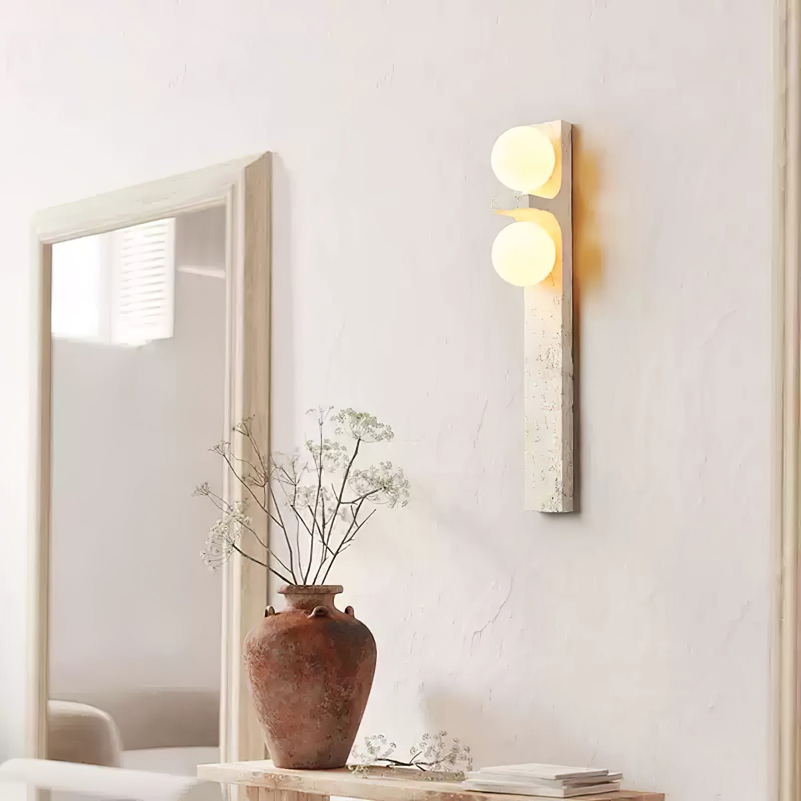 Taygete - Asymmetric Travertine Wall Sconce