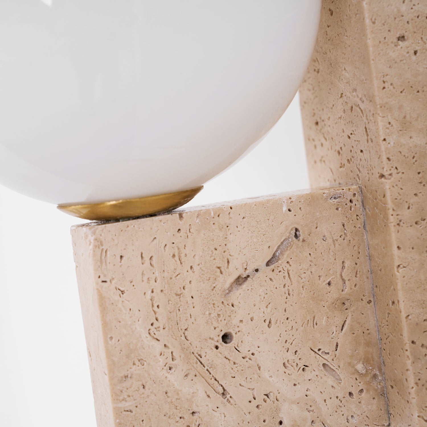 Dione - Travertine and Opal Globe Sconce