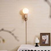 Dione - Travertine and Opal Globe Sconce
