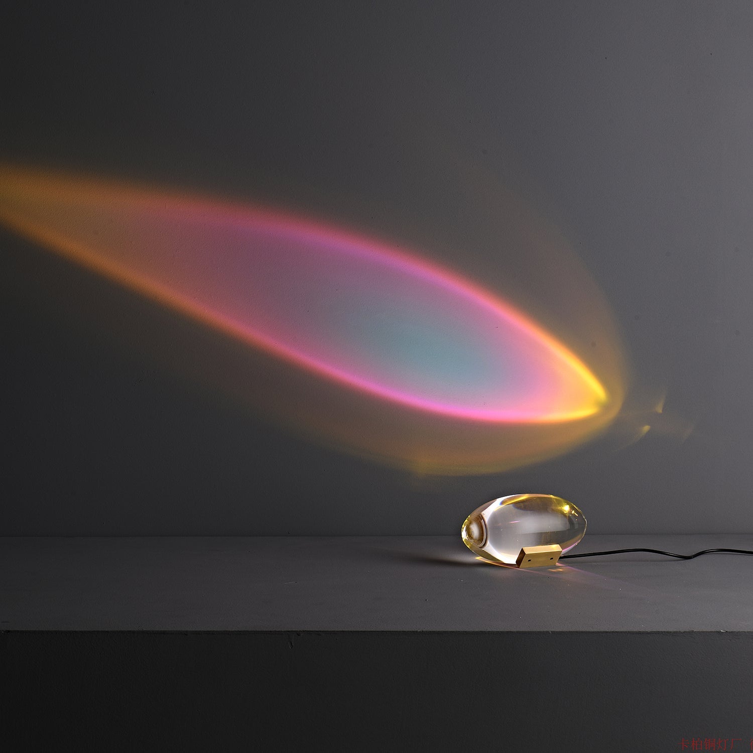 Lithea - Crystal Glass Oval Table Lamp