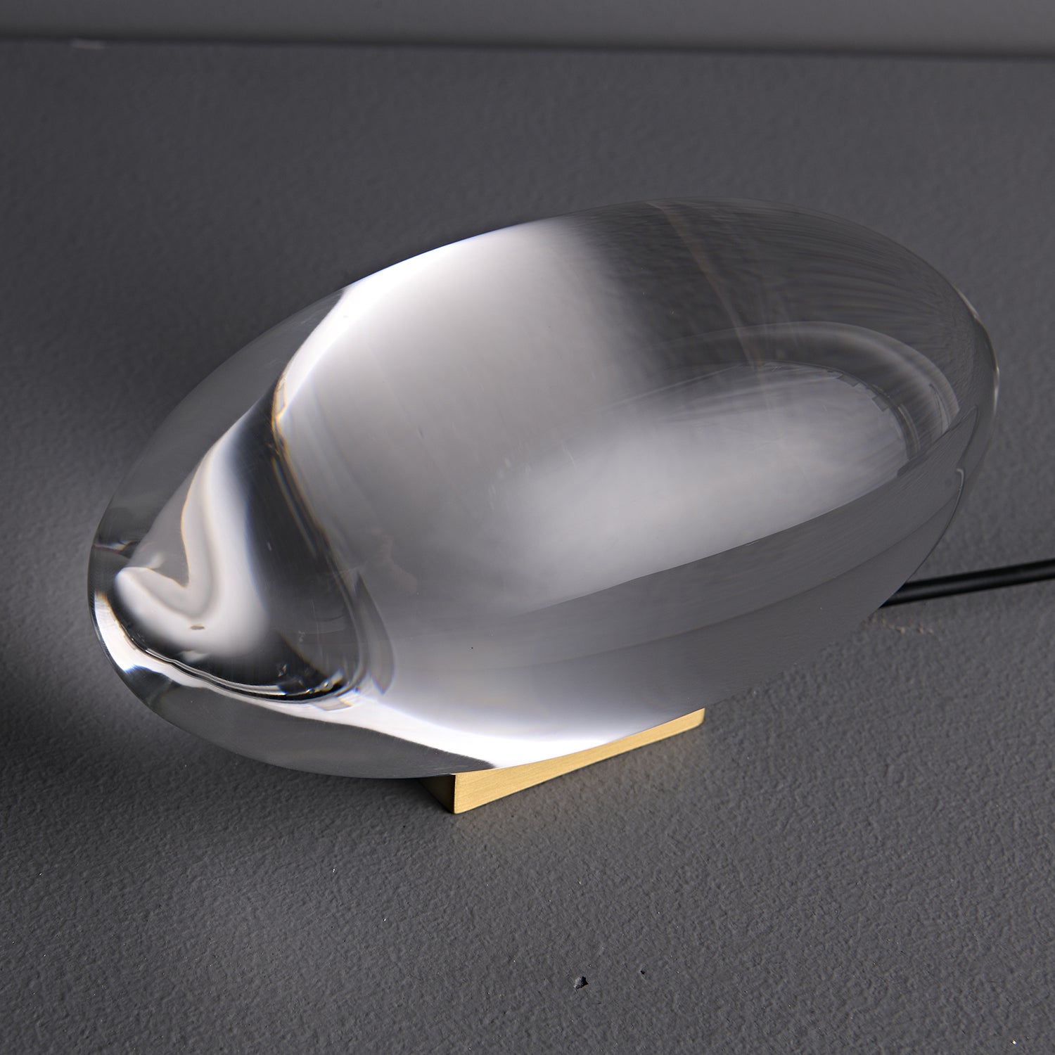 Lithea - Crystal Glass Oval Table Lamp