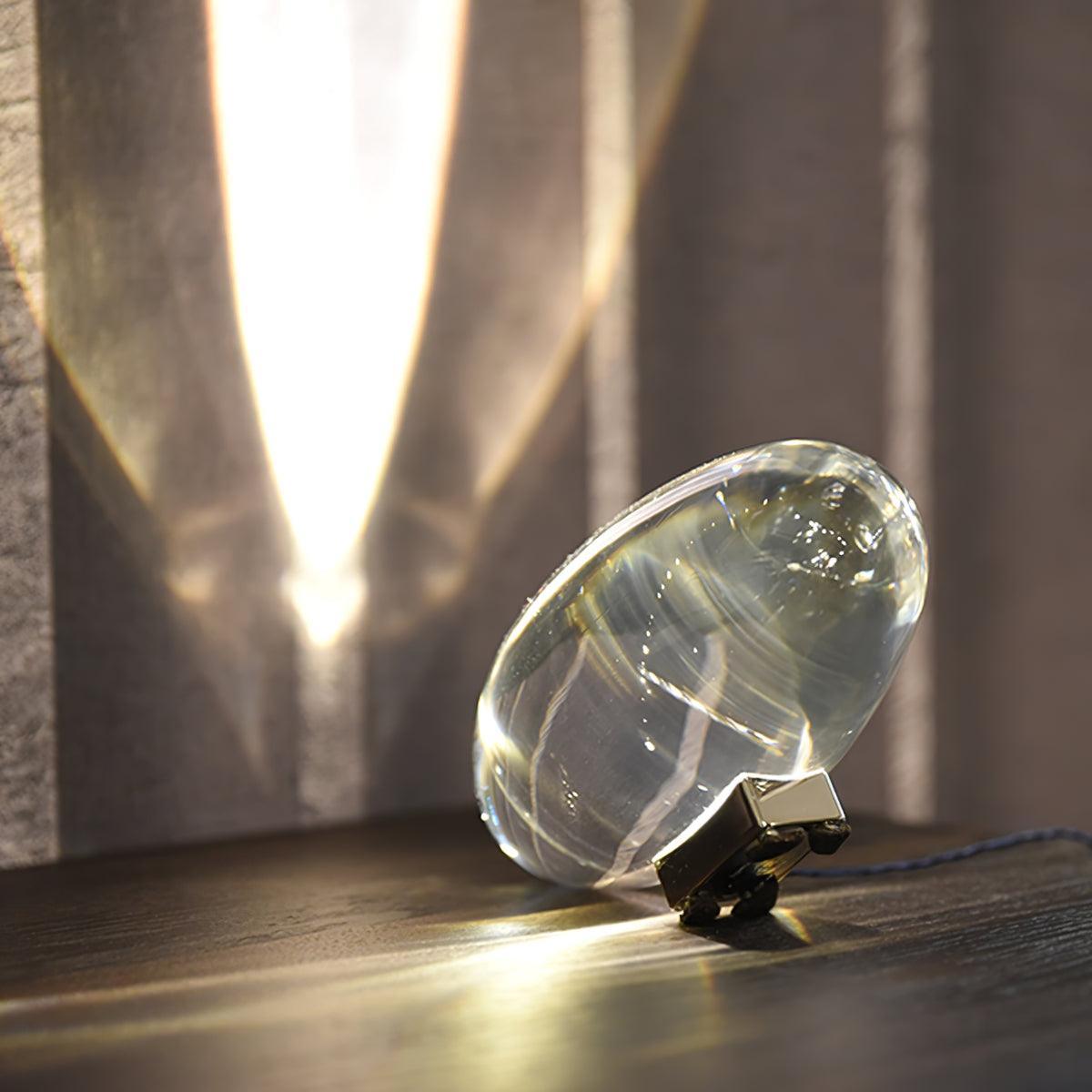 Lithea - Crystal Glass Oval Table Lamp