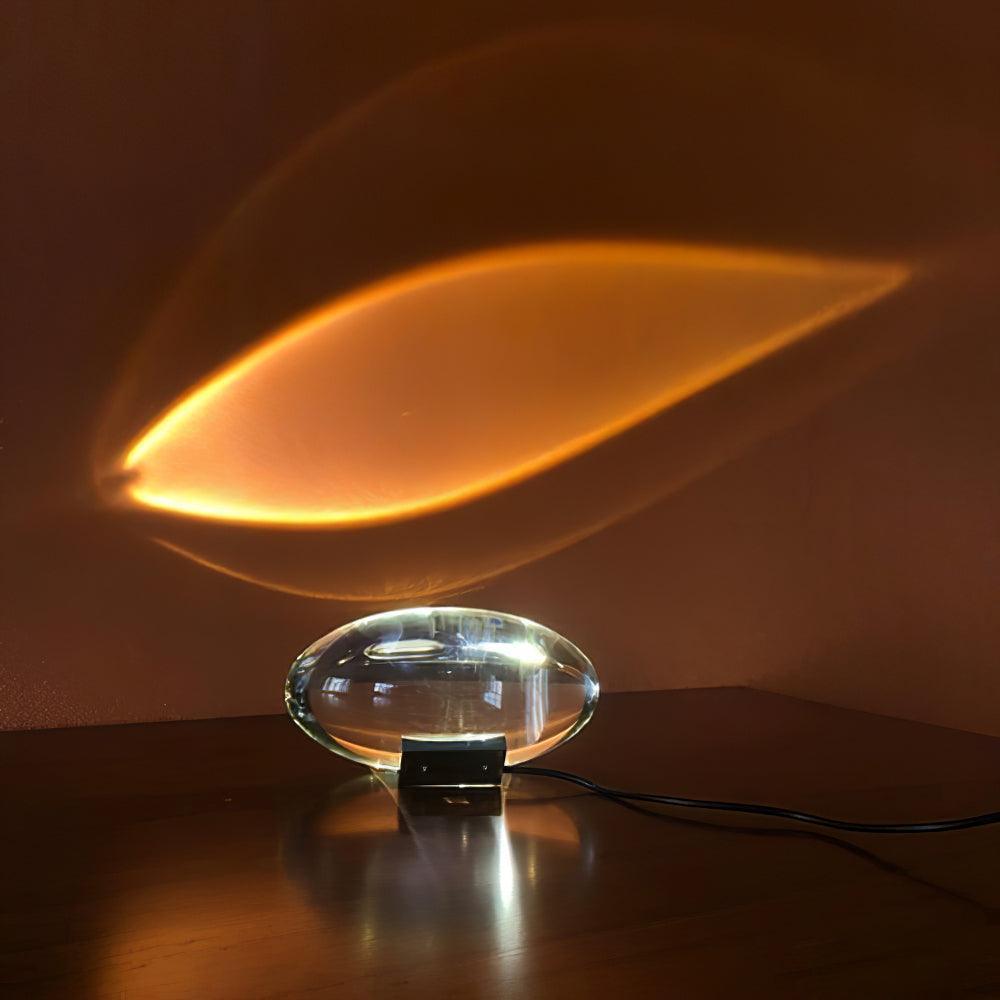 Lithea - Crystal Glass Oval Table Lamp