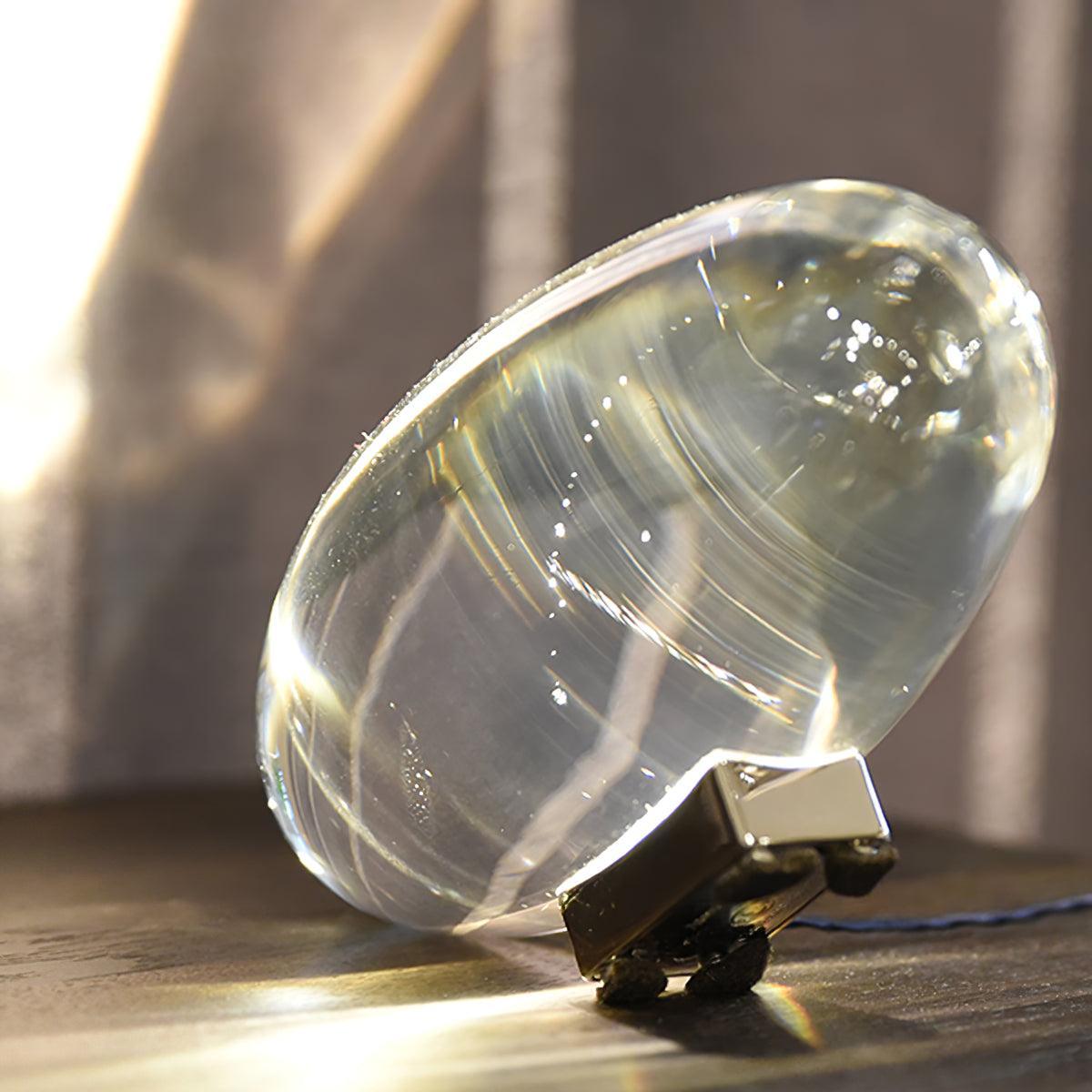 Lithea - Crystal Glass Oval Table Lamp