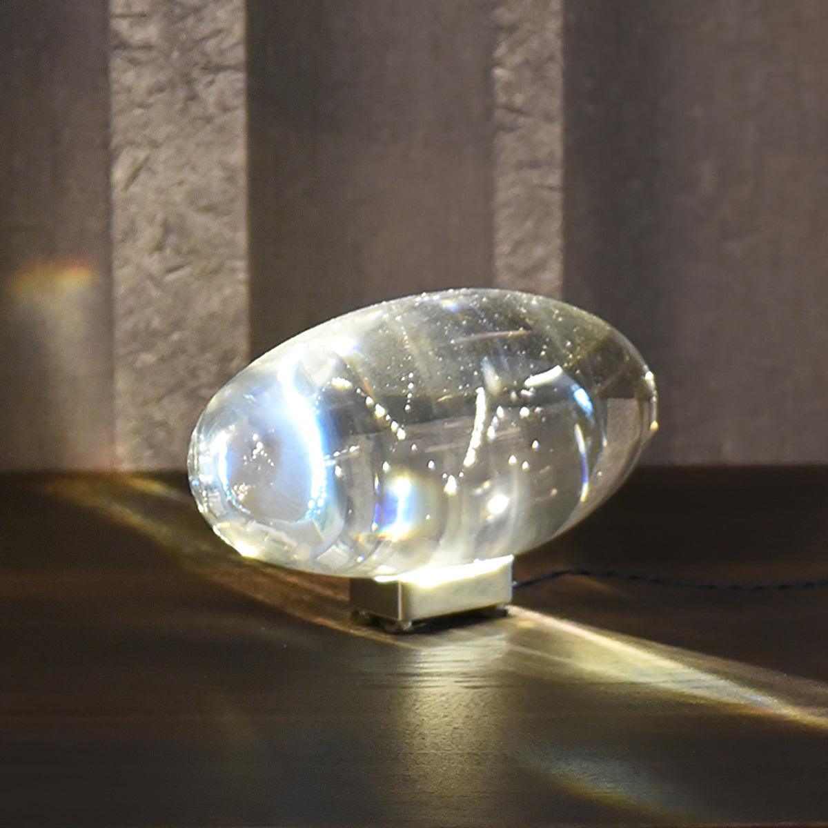Lithea - Crystal Glass Oval Table Lamp