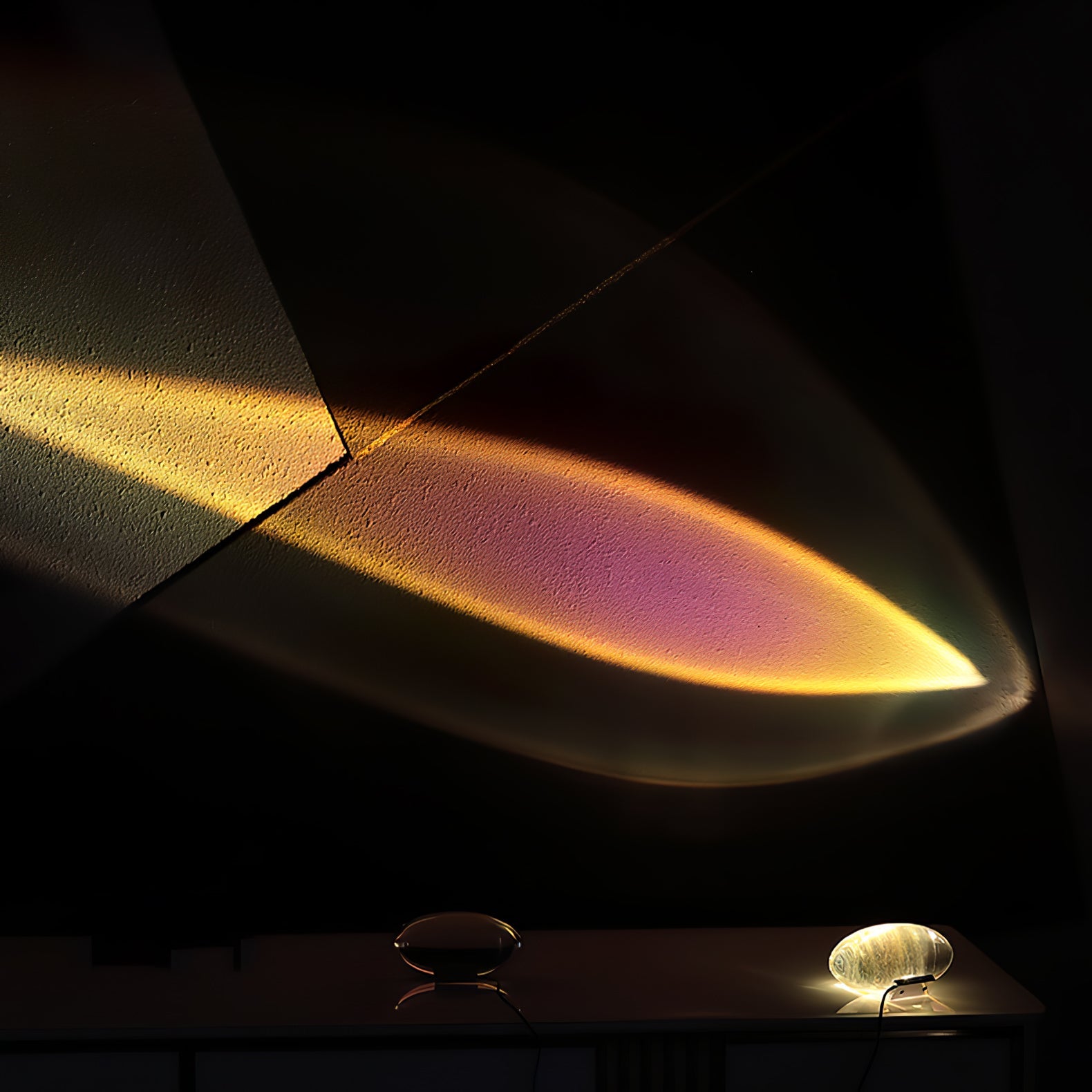 Lithea - Crystal Glass Oval Table Lamp