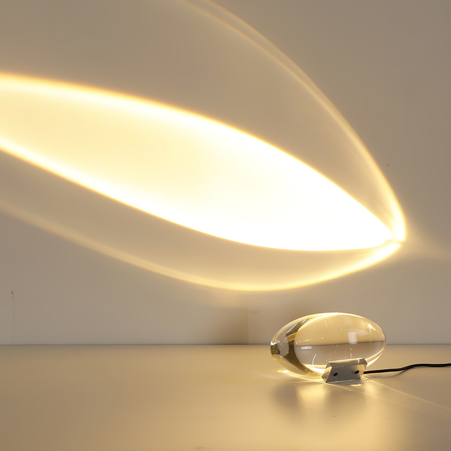 Lithea - Crystal Glass Oval Table Lamp