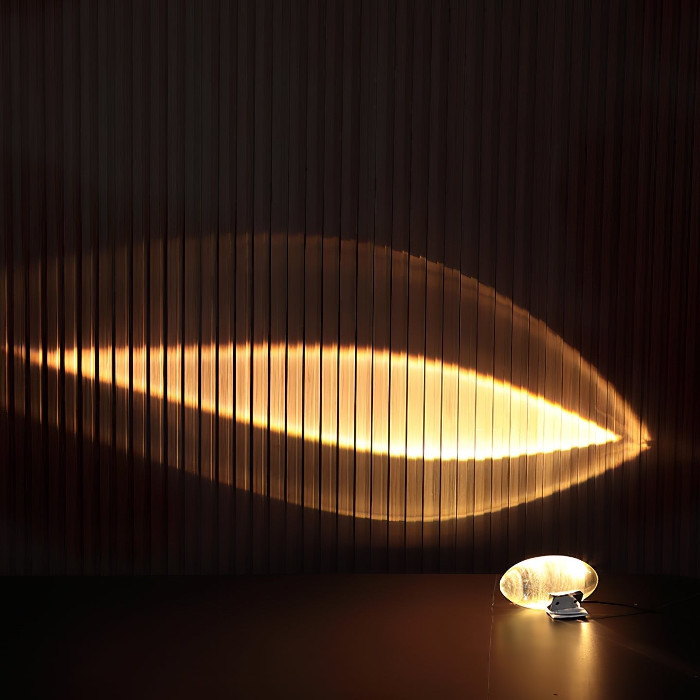 Lithea - Crystal Glass Oval Table Lamp