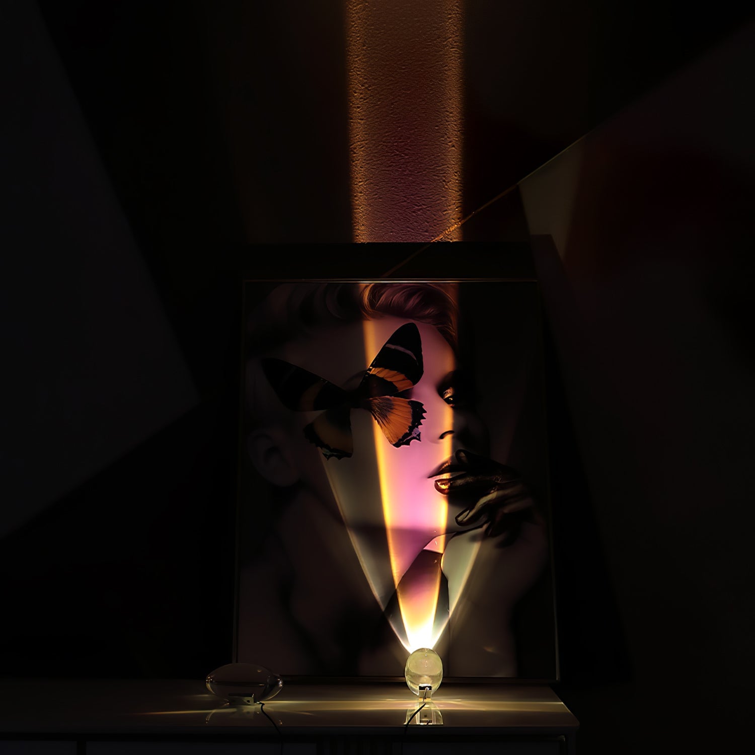 Lithea - Crystal Glass Oval Table Lamp