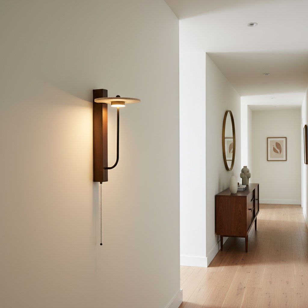 Alkaia - Travertine Disc Wall Lamp