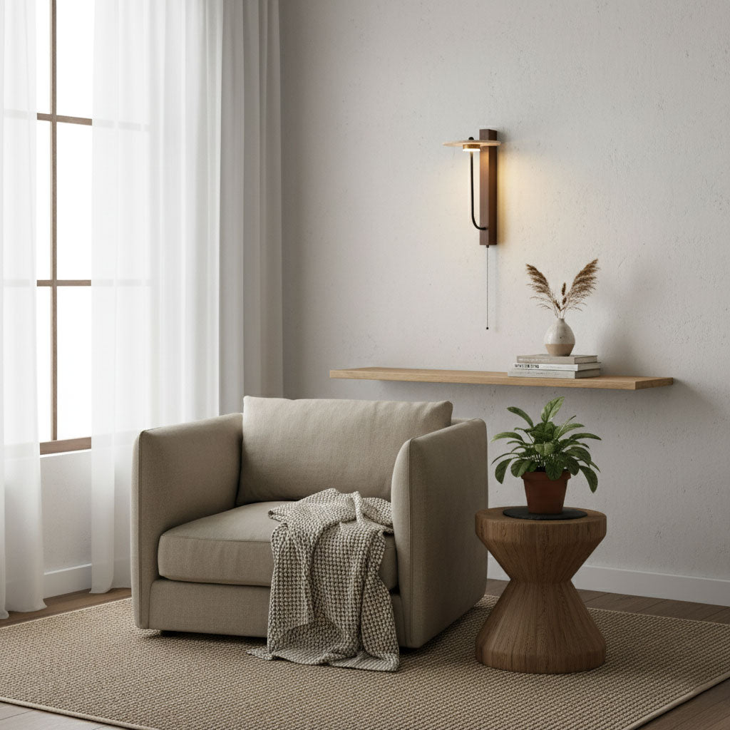 Alkaia - Travertine Disc Wall Lamp