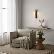 Alkaia - Travertine Disc Wall Lamp