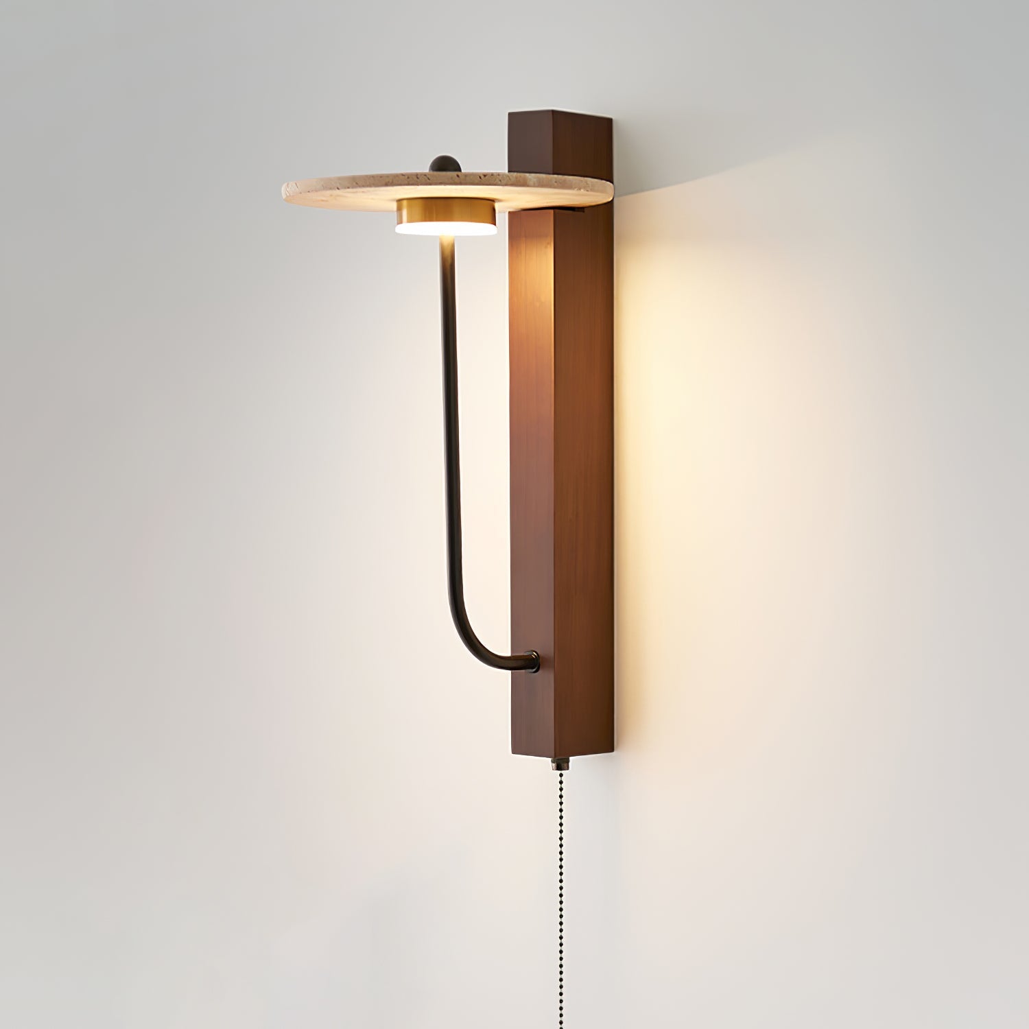 Alkaia - Travertine Disc Wall Lamp