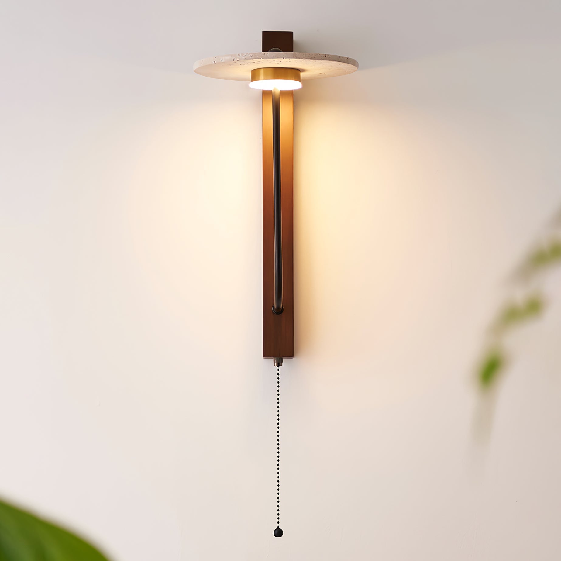 Alkaia - Travertine Disc Wall Lamp