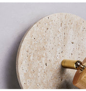 Perses - Travertine and Wood Spot Sconce