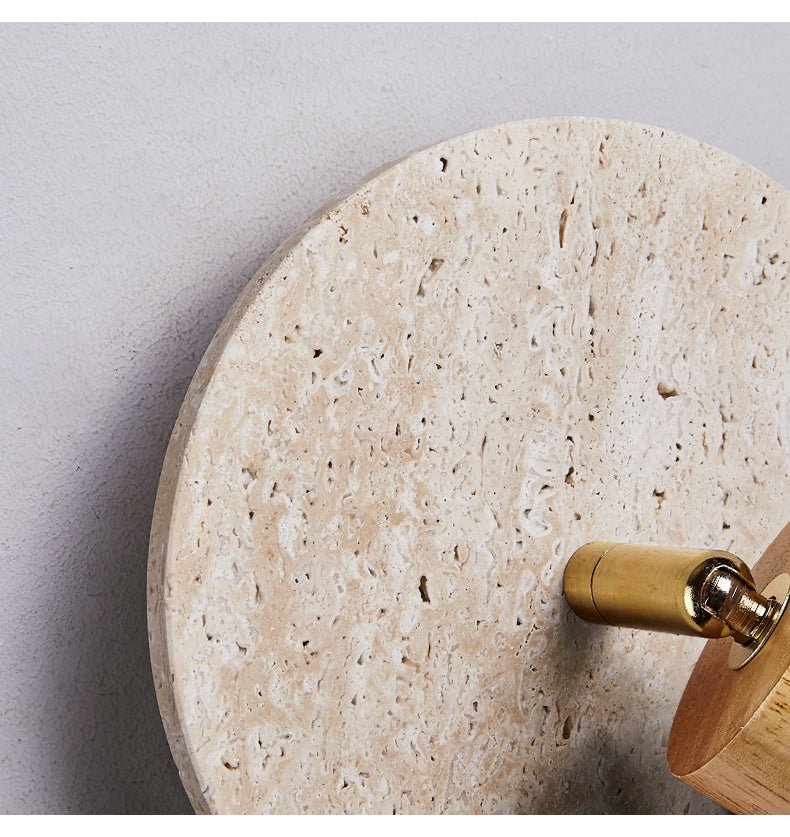 Perses - Travertine and Wood Spot Sconce