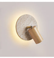 Perses - Travertine and Wood Spot Sconce