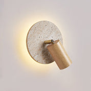 Perses - Travertine and Wood Spot Sconce