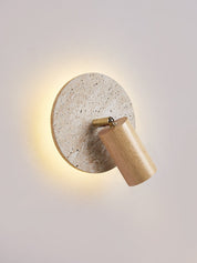 Perses - Travertine and Wood Spot Sconce