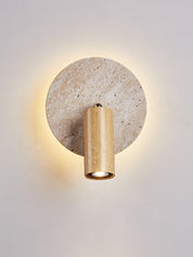 Perses - Travertine and Wood Spot Sconce